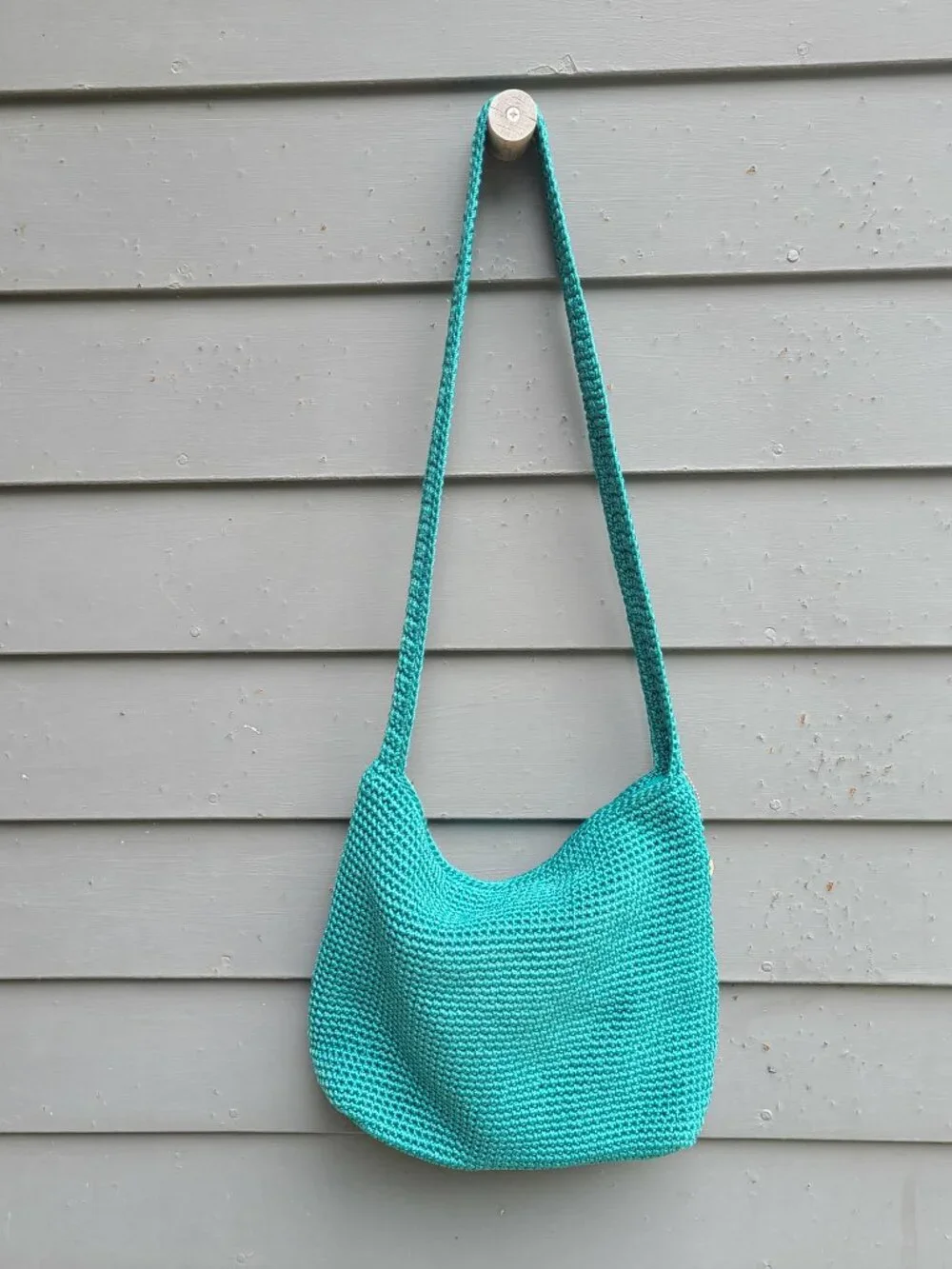 The SAK Green Crochet Crosbody Bag